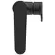 Schwarze Waschtischarmatur von Ideal Standard mit einem seitlichen Hebel, der eine elegante Form hat und zum Öffnen und Schließen des Wasserflusses dient.